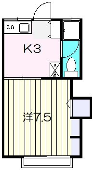 東区和白丘 １K 増田ハイツ ２０５号室